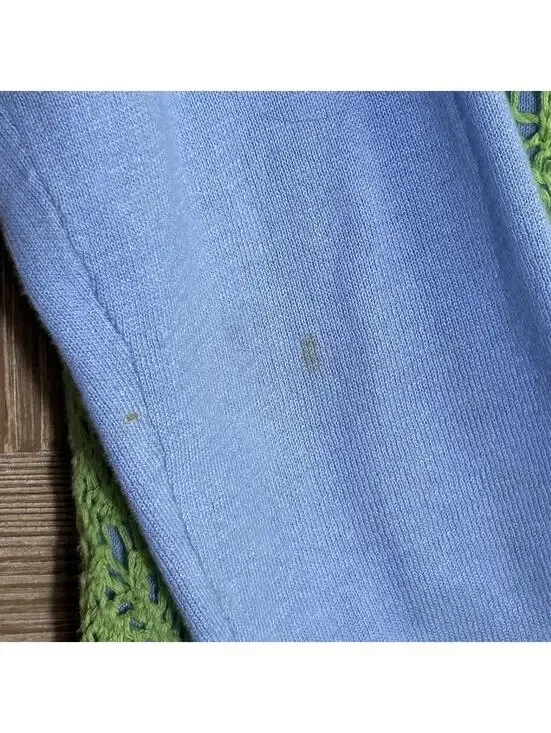 Orvis Women’s XS Blue Green Crochet Button Front Cardigan Knit Sweater Coastal - Picture 4 of 5